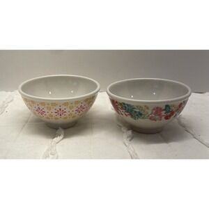 Pioneer Woman Set Of‎ 2 Floral Condiment Dip Prep Mini Bowls